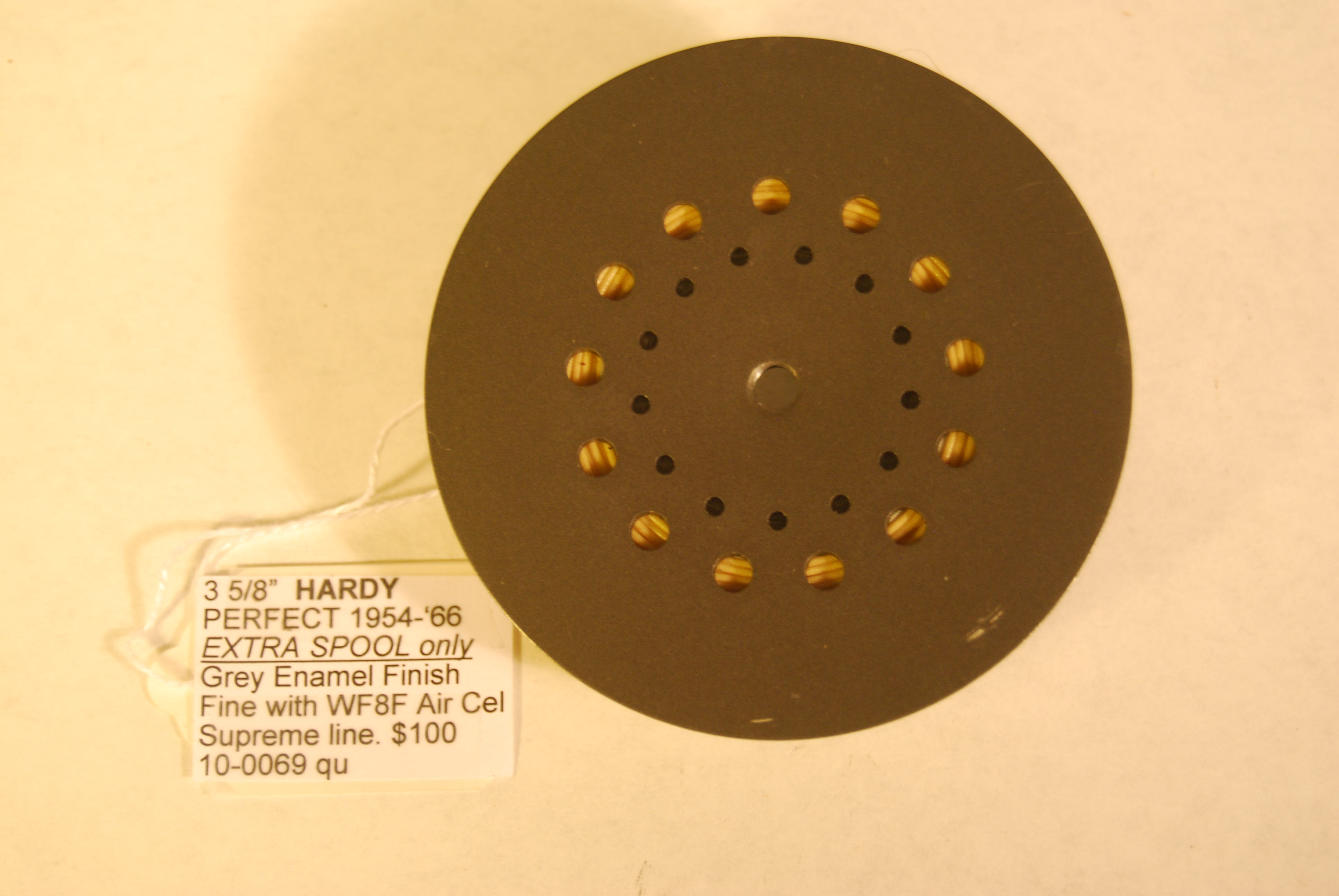 Image for 3 5/8” HARDY “PERFECT” Contracted EXTRA SPOOL. 1956-60’s with enamel finish & Air Cel Supreme WF8F.